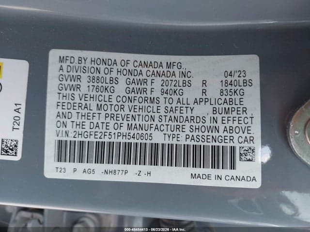 2023 HONDA CIVIC SPORT 9