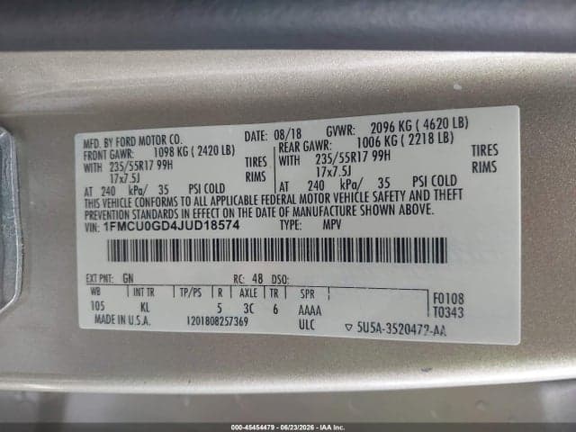 2018 FORD ESCAPE SE 9