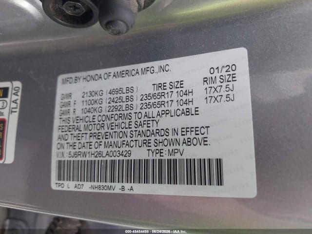 2020 HONDA CR-V 2WD LX 9