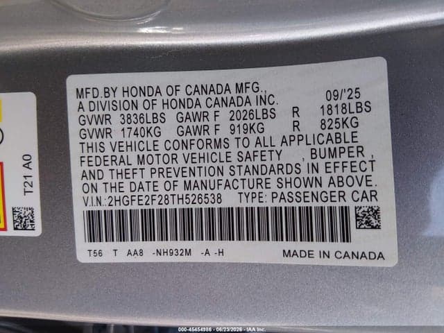 2026 HONDA CIVIC LX 8