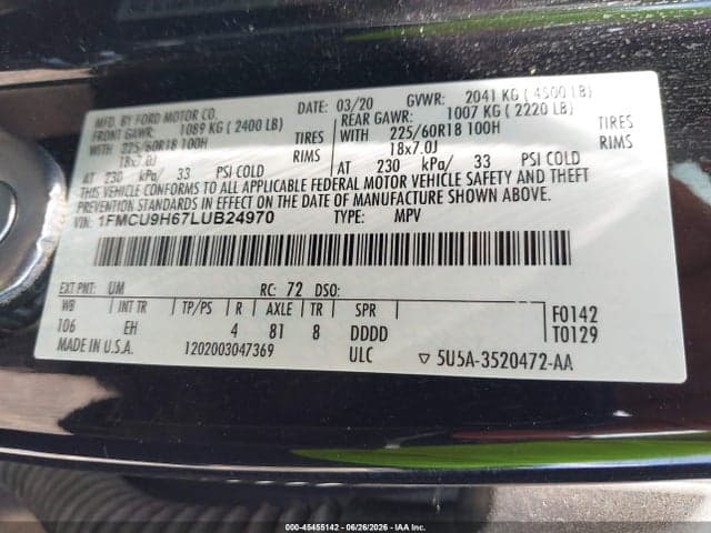 2020 FORD ESCAPE SEL 9