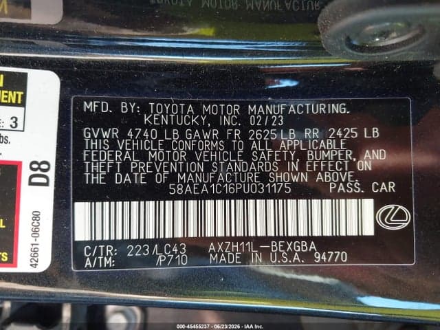 2023 LEXUS ES 300H LUXURY 9