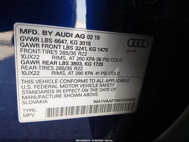 2019 AUDI Q7 55 PREMIUM 9