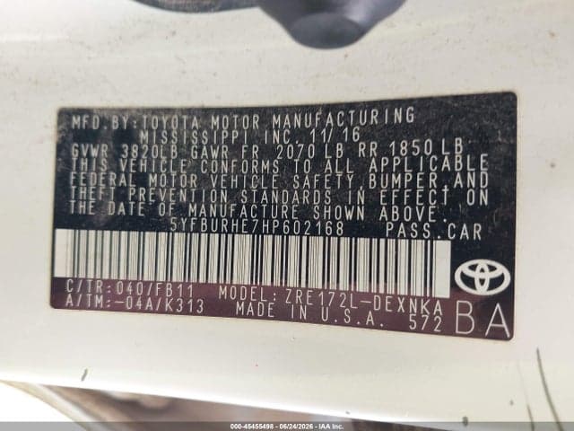 2017 TOYOTA COROLLA LE 9