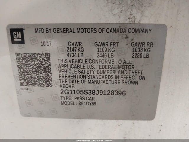 2018 CHEVROLET IMPALA 1LT 9