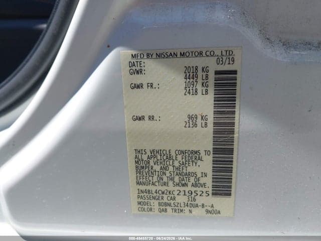 2019 NISSAN ALTIMA 2.5 SR 9