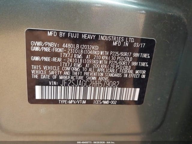 2017 SUBARU FORESTER 2.5I PREMIUM 9