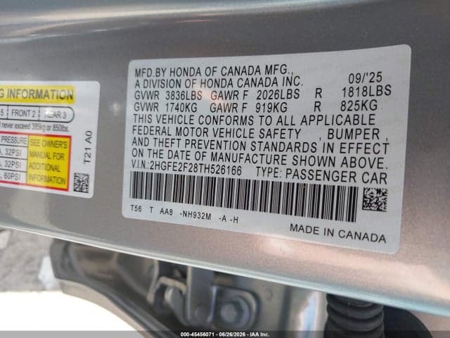 2026 HONDA CIVIC LX 9