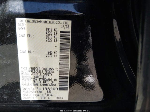 2018 NISSAN ALTIMA 2.5 SV 9