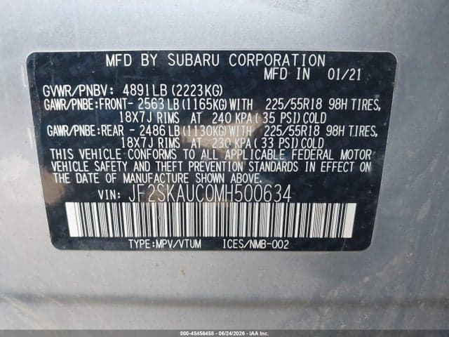 2021 SUBARU FORESTER LIMITED 9