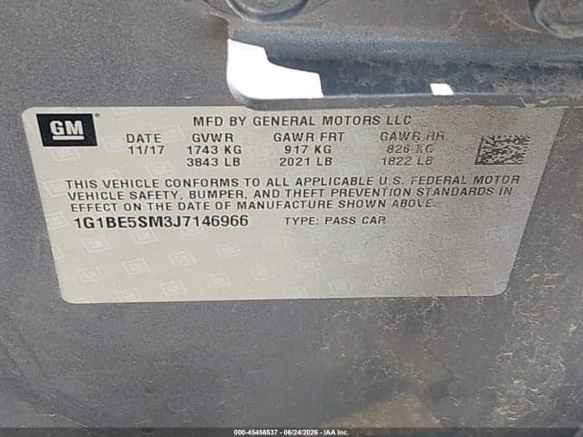 2018 CHEVROLET CRUZE LT AUTO 9