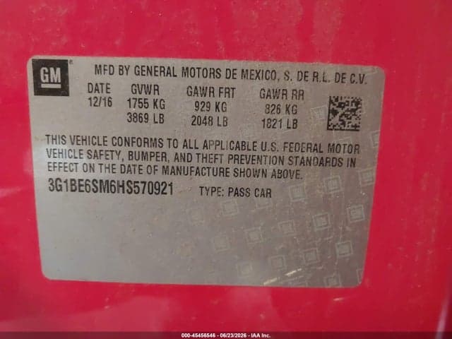 2017 CHEVROLET CRUZE LT AUTO 9