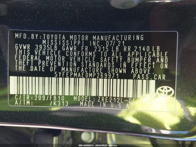 2021 TOYOTA COROLLA LE 9