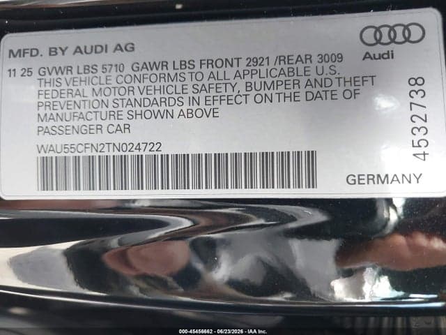 2026 AUDI A6 PREMIUM PLUS QUATTRO S TRONIC 9