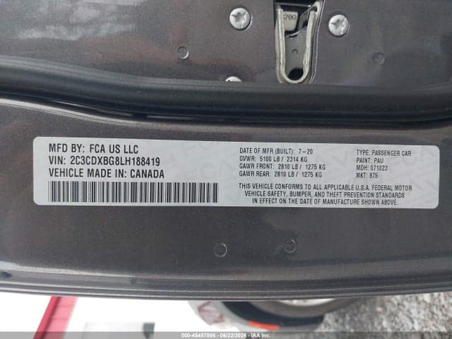 2020 DODGE CHARGER SXT RWD 9