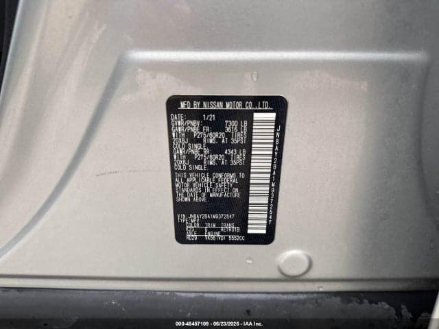 2021 NISSAN ARMADA SL 2WD 9