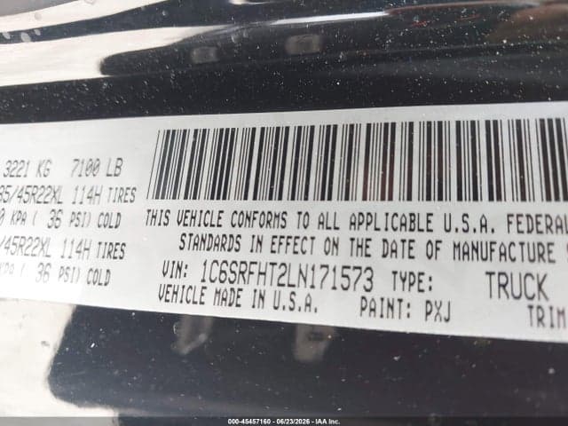 2020 RAM 1500 LIMITED 4X4 5'7 BOX 9
