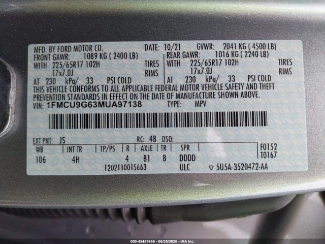 2021 FORD ESCAPE SE 9