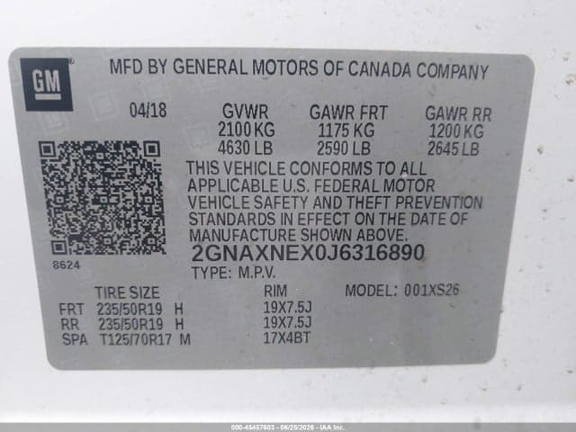 2018 CHEVROLET EQUINOX PREMIER 9