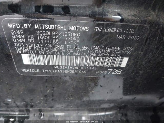 2020 MITSUBISHI MIRAGE ES/SE 9