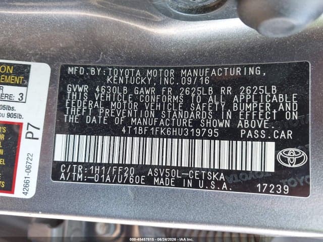 2017 TOYOTA CAMRY SE 9