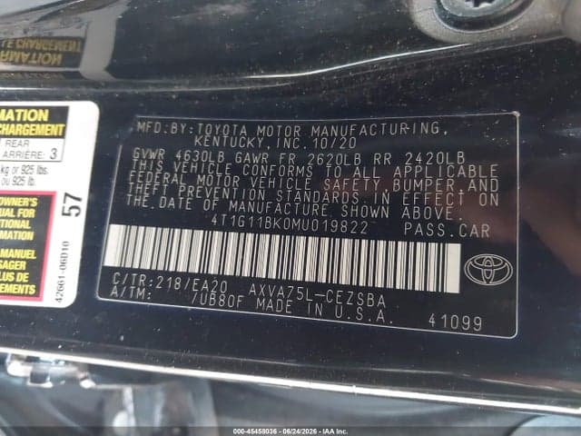 2021 TOYOTA CAMRY SE AWD 9