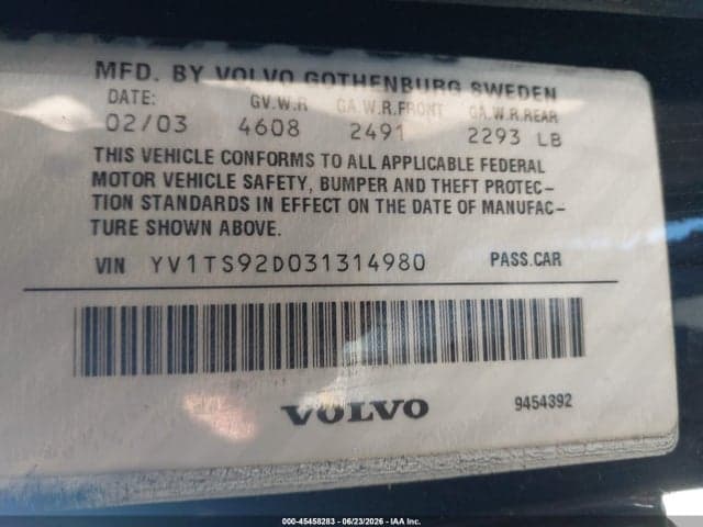2003 VOLVO S80 2.9 9
