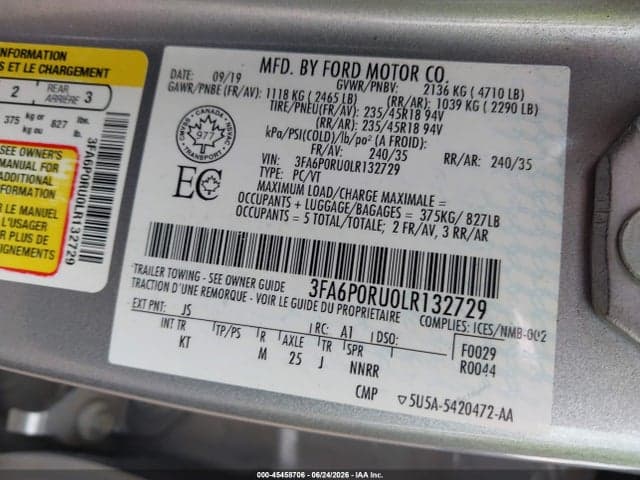 2020 FORD FUSION HYBRID TITANIUM 9