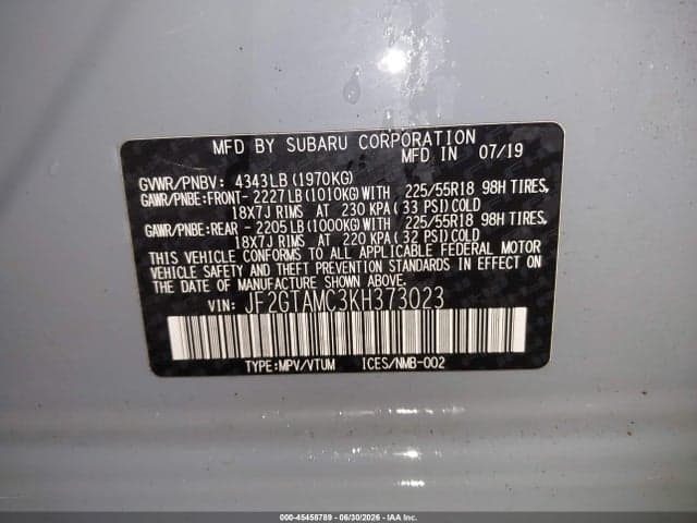 2019 SUBARU CROSSTREK 2.0I LIMITED 9