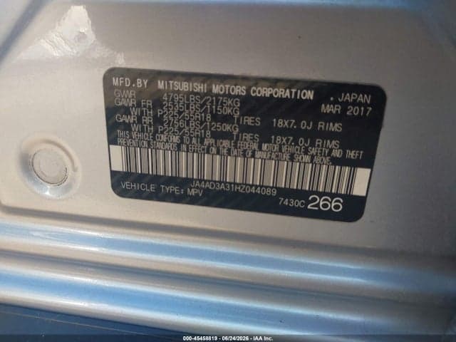 2017 MITSUBISHI OUTLANDER SE 9
