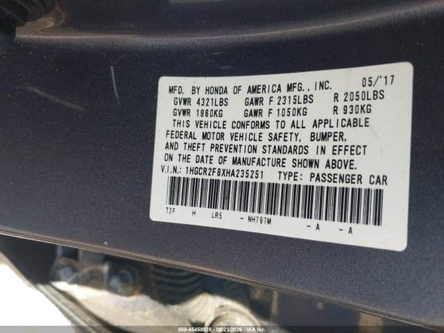 2017 HONDA ACCORD EX-L 9