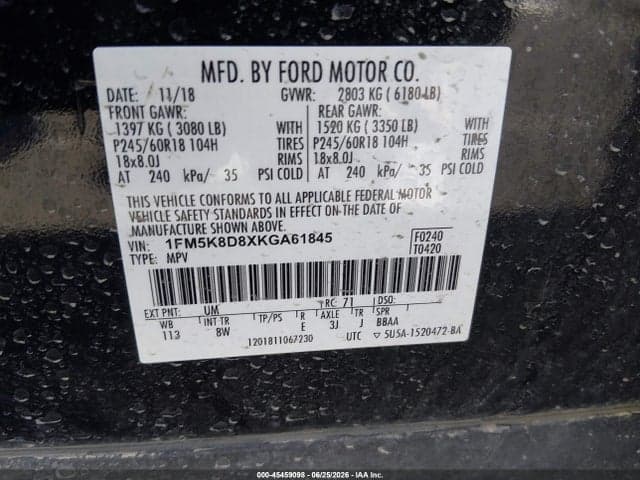 2019 FORD EXPLORER XLT 9