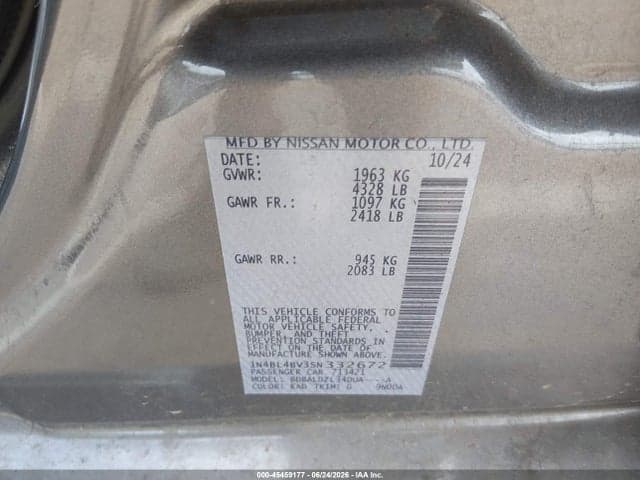 2025 NISSAN ALTIMA S FWD 9