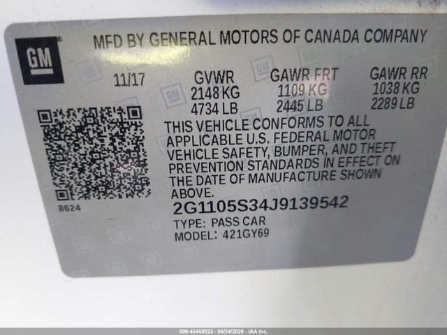 2018 CHEVROLET IMPALA 1LT 9