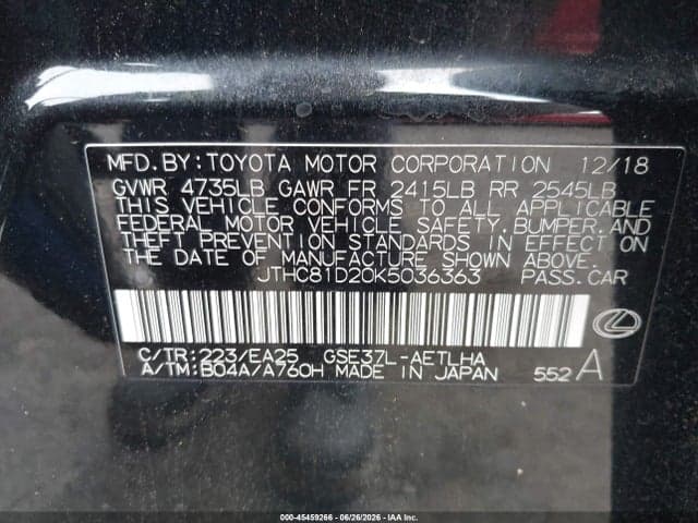 2019 LEXUS IS 300 9