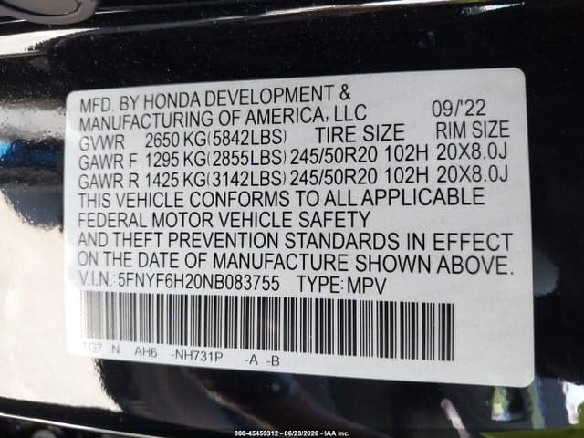 2022 HONDA PILOT AWD SPECIAL EDITION 9