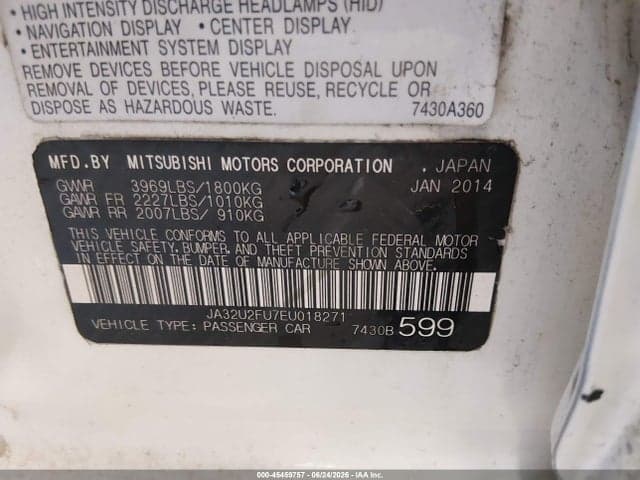 2014 MITSUBISHI LANCER ES 9