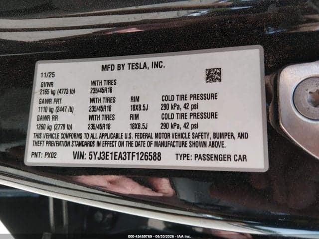 2026 TESLA MODEL 3 PREMIUM REAR-WHEEL DRIVE/REAR-WHEEL DRIVE 9