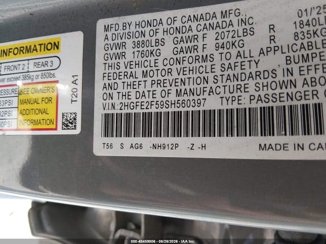 2025 HONDA CIVIC SPORT 9