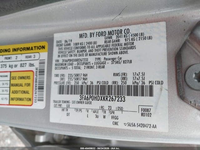 2019 FORD FUSION SE 9