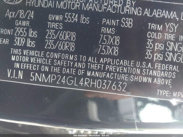 2024 HYUNDAI SANTA FE SEL 9