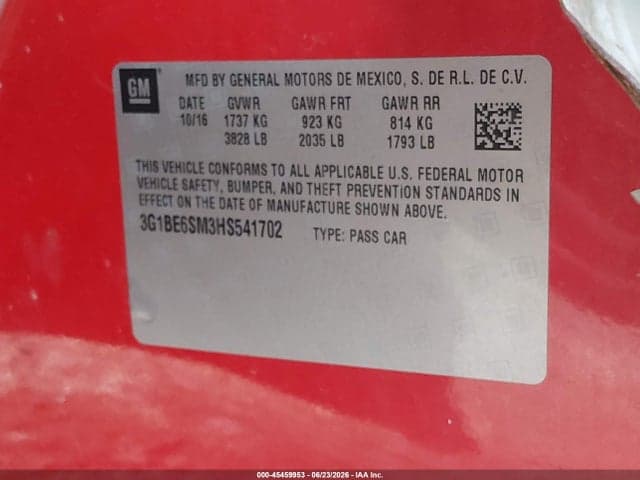 2017 CHEVROLET CRUZE LT AUTO 9