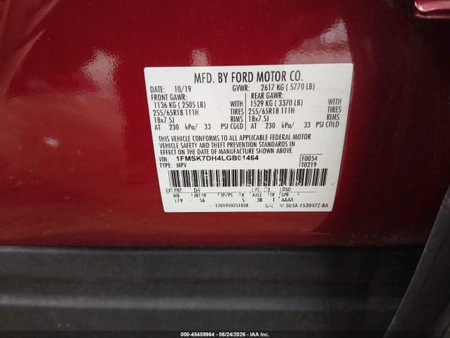 2020 FORD EXPLORER XLT 9
