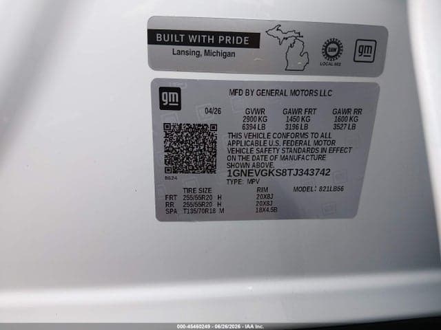 2026 CHEVROLET TRAVERSE AWD LT 9