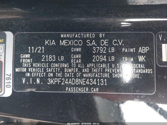 2022 KIA FORTE LXS 9