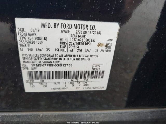 2019 FORD EXPLORER LIMITED 9