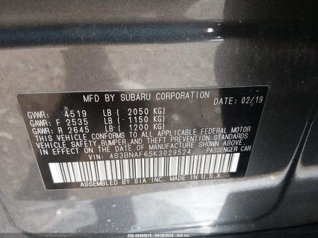 2019 SUBARU LEGACY 2.5I PREMIUM 9