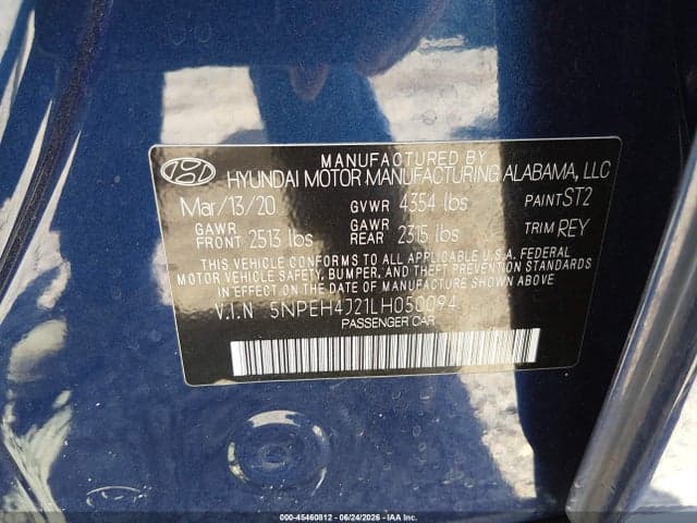 2020 HYUNDAI SONATA LIMITED 9