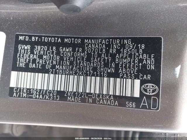 2019 TOYOTA COROLLA SE 9