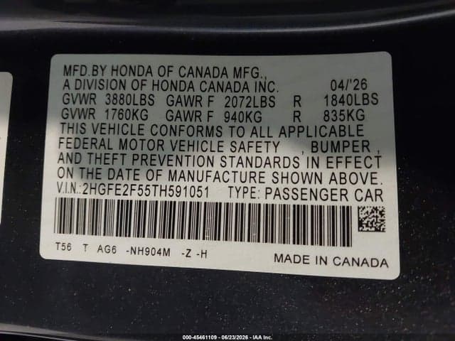 2026 HONDA CIVIC SPORT 9